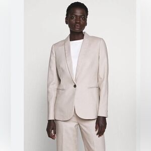 J. Crew Parke Stretch Linen Blend Business Casual Blazer In Flax Size 12